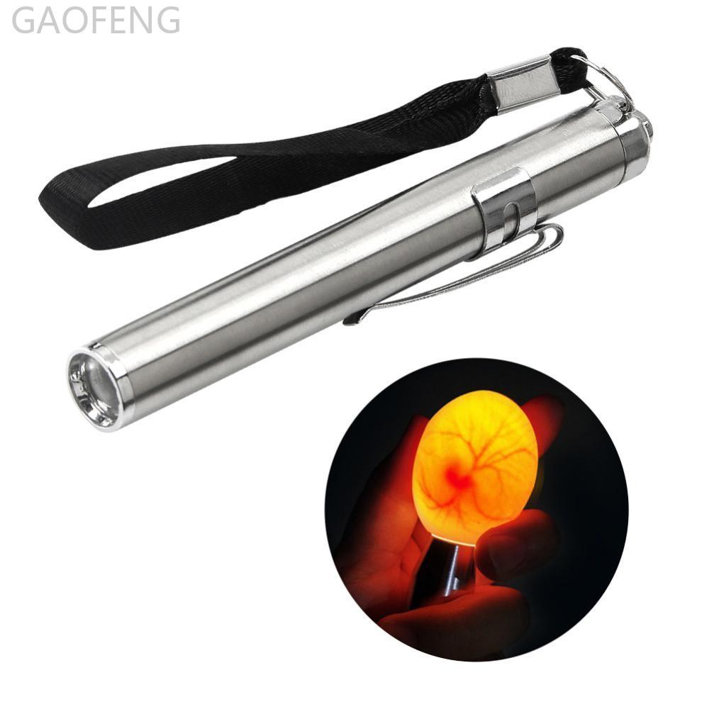 GAOFENG 1 PC ไฟฉาย LED สแตนเลส ตรวจไข่ฟัก อุปกรณ์สําหรับไก่ นกกระทา เป็ด Canary เครื่องมือฟักไข่ J5Q1