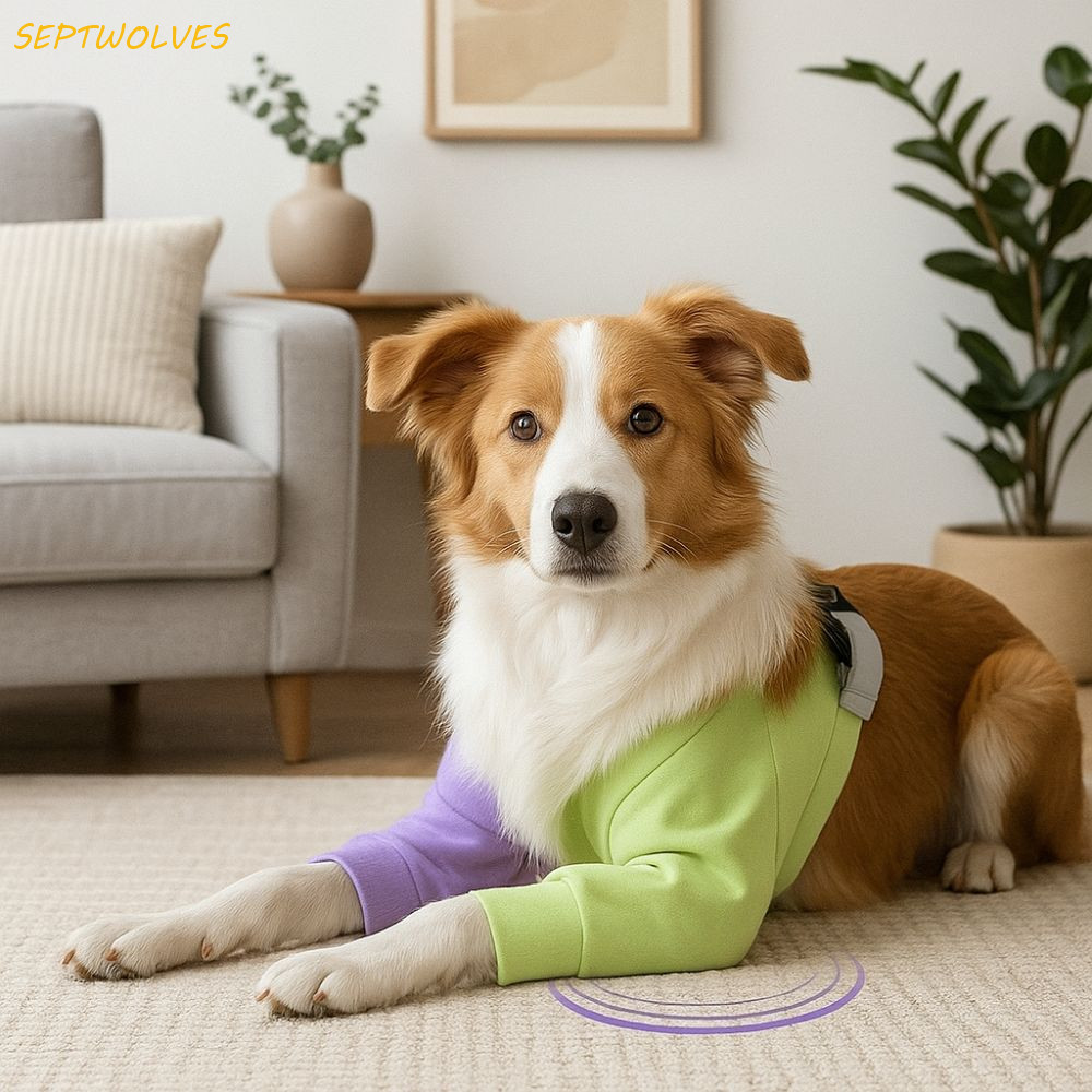 SEPTWOLVES รัดเข่าสุนัข, ความอบอุ่น Anti-Lick Puppy Elbow Protector, แฟชั่นปรับนุ่ม Breathable Pet F