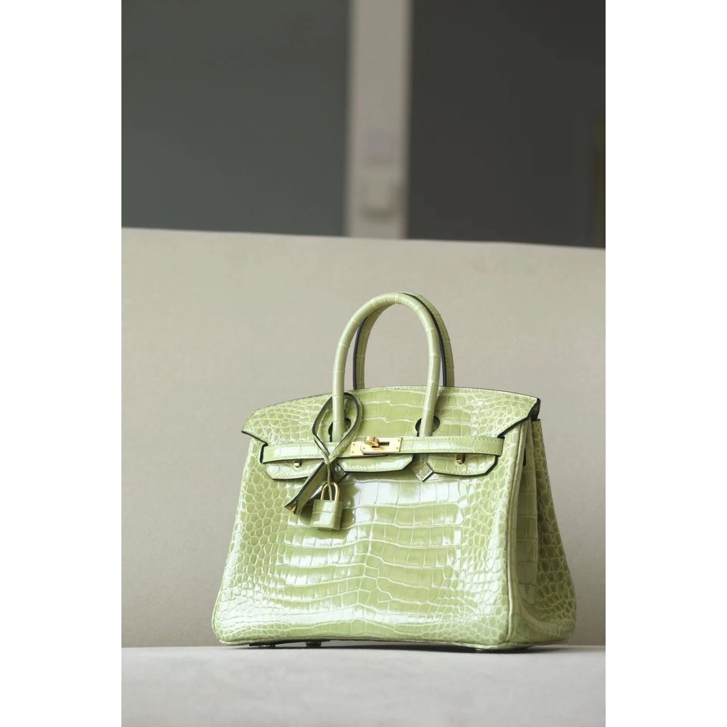 1: 1 Original Label AAA+BK25 Nile Crocodile Glossy Soft Wear-Resistant Handbag Waterproof Platinum B