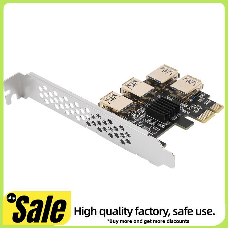 ใหม่ 4 พอร์ต PCIe Riser อะแดปเตอร์ PCI-E 1x ถึง 4 USB 3.0 PCI-E Rabbet GPU Riser Extender ETH/Monero