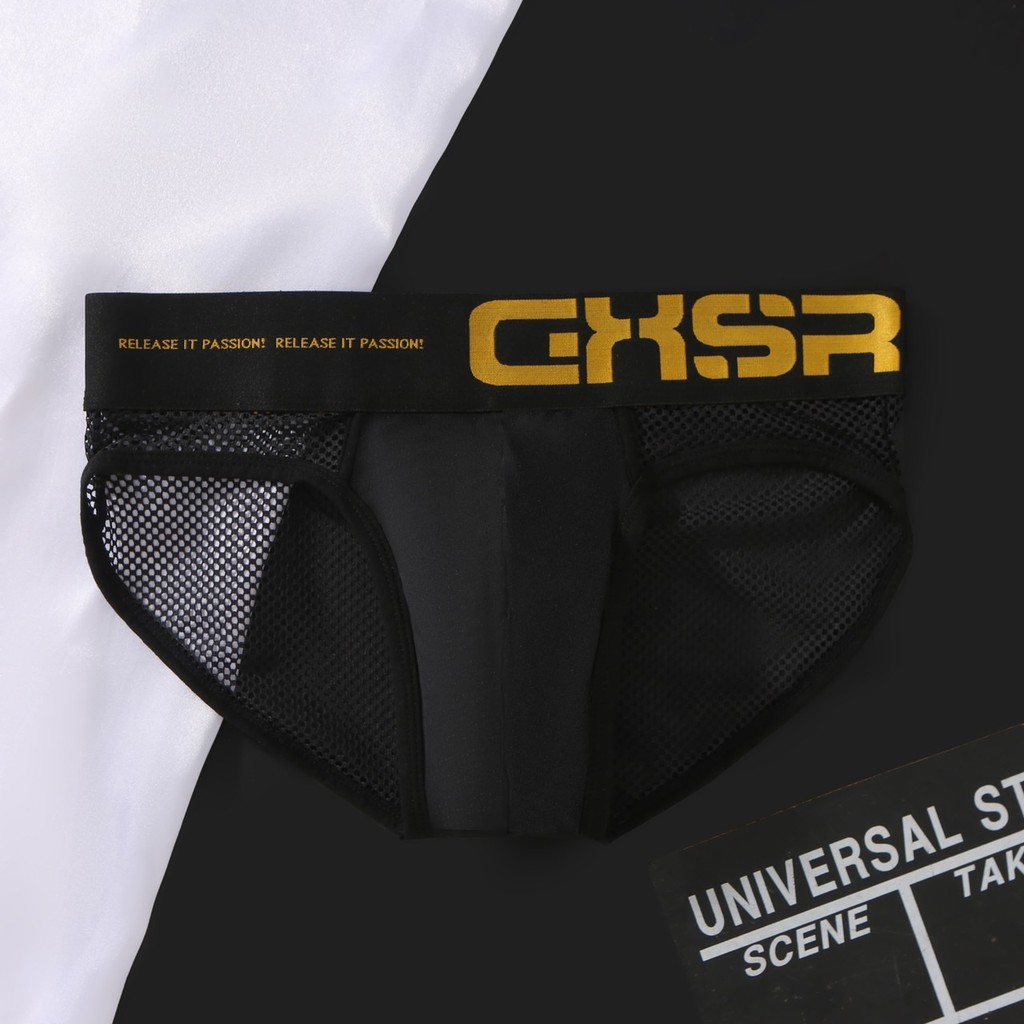 New ผ้าสบายเซ็กซี่ชุดชั้นในผู้ชาย bikini ผ้าตาข่าย กางเกงตัวอักษรUนูน ผู้ชายบิกินี่Mens ชุดชั้นในInnerwearภายใต้สวมใส่ - รูปที่ 2