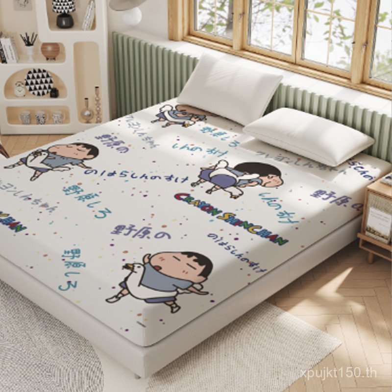 ผ้าปูที่นอนคู่ 1.5m พิมพ์เต็มกรอบ Simmons Brushed Rice Bed 1.8/Crayon Shin-Chan เคสป้องกันผ้าคลุมเตี