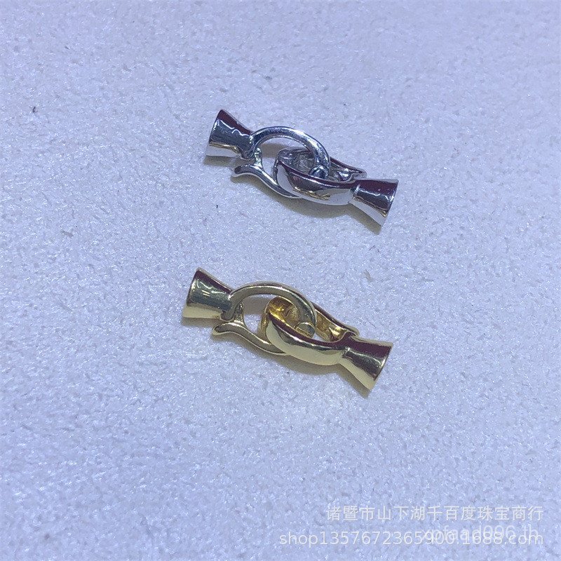 All-Match K11 หัวเข็มขัดสร้อยคอหัวเข็มขัด S925 Pearl Buckle Flared ทั้งสร้อยคอเงิน 4-9 มม.Pearl DIY 