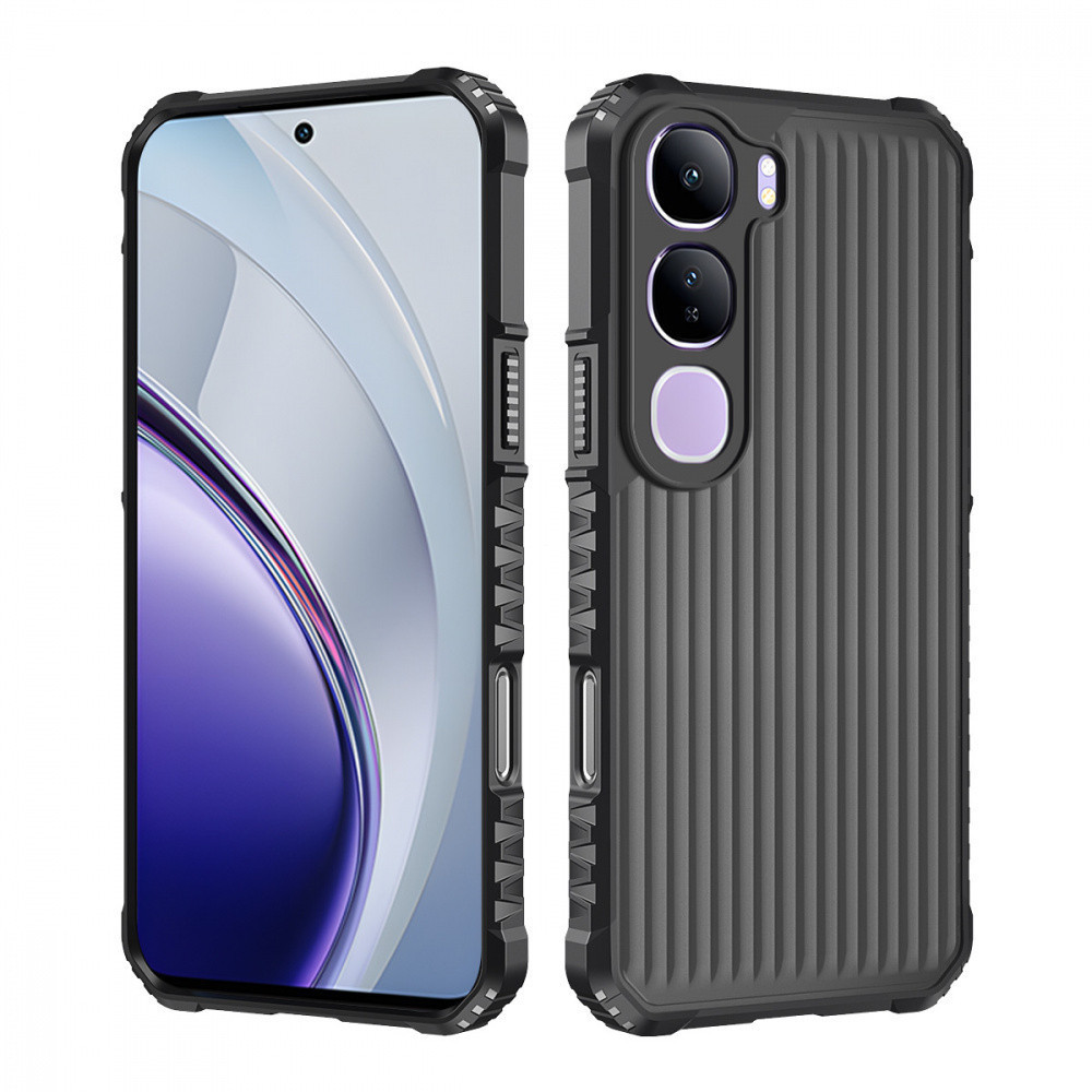 Semi-Transparent Stripeเคสโทรศัพท์สําหรับVivo Y400 Y200 Y100 Y95 Y93 Y91 Y39 Y35 VV60 V50 V40 V30 V29 V27 Lite T4 S18 S16 PRO 4G 5GมุมหนาDrop