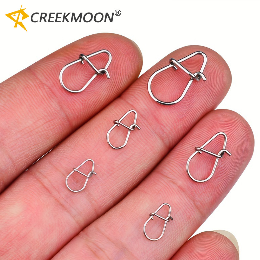 100pcs สแตนเลสตกปลา Snap Hooked Snap Pin Fastlock คลิปอุปกรณ์เสริมสําหรับ Barrel หมุน Lure Hook, ขนาด:00 #-4 # Lure Connector อุปกรณ์เสริม Pesca