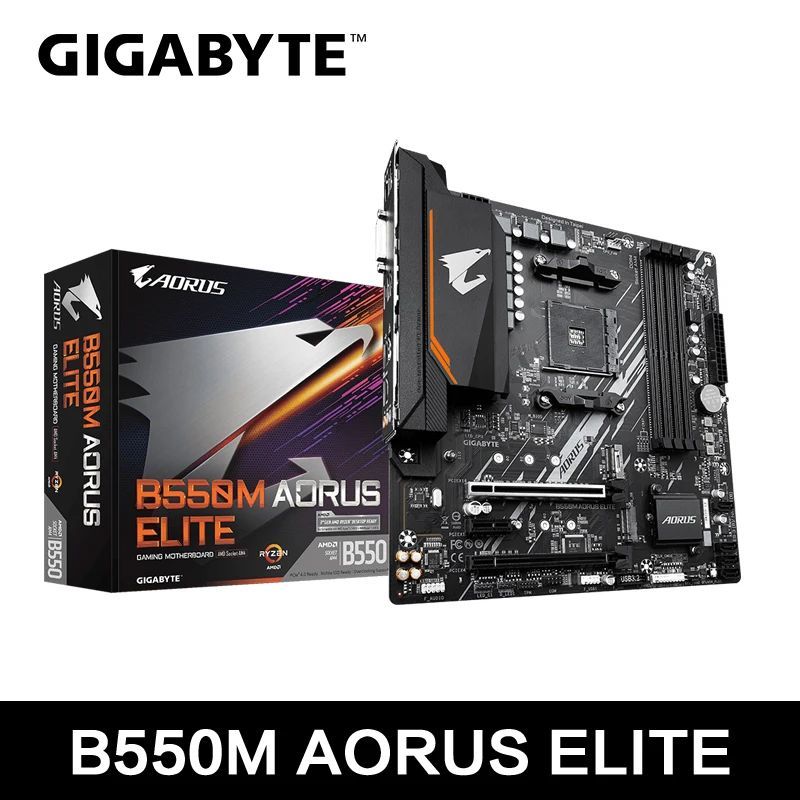 GIGABYTE ใหม่ B550M AORUS ELITE เมนบอร์ด Micro-ATX ซ็อกเก็ต AM4 สําหรับ Ryzen 5000 4000 3000 Series 