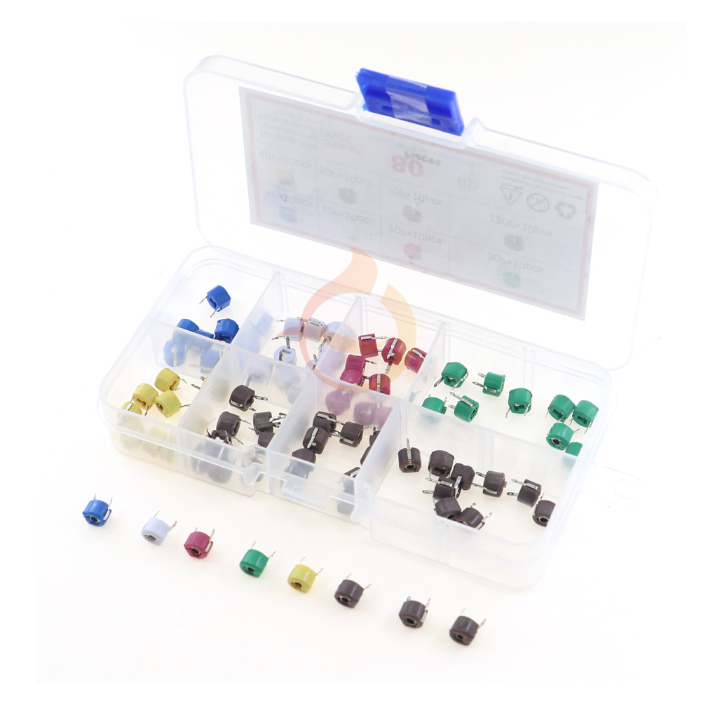 80Pcs 8Value  6mm 5pf -120P DIY Adjustable Capacitor Variable Capacitor Assorted kit