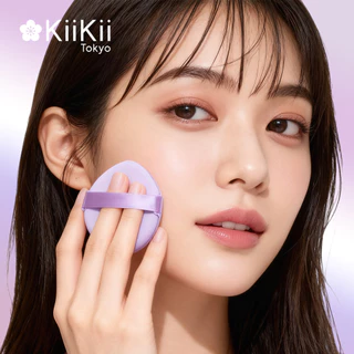 KiiKii พัฟแต่งหน้าคุชชั่นพื้นฐาน 3 ชิ้น สีม่วง ใช้ได้ทั้งแห้งและเปียก นุ่มไม่ระคายผิว