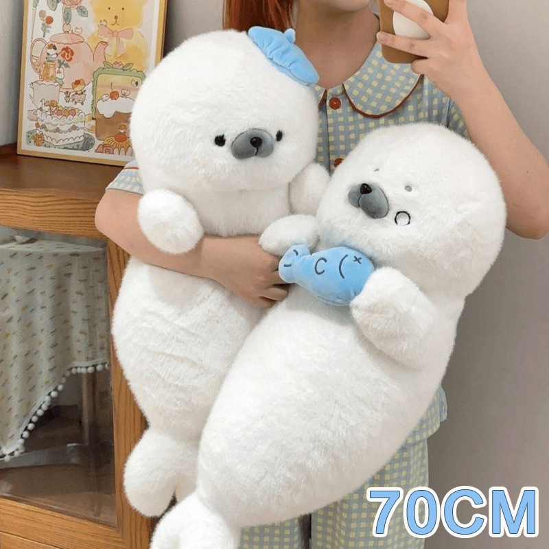 ตุ๊กตาแมวน้ำ 60cm ตุ๊กตาแมวน้ำอุ๋งๆ ตุ๊กตานาก นุ่มและน่ารัก ตุ๊กตาน่ารัก ตุ๊กตาขนนุ่ม ของขวัญวันเกิด