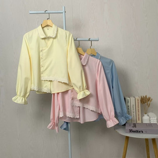 CHICMORE kemeja unik lengan panjang dan kerah collar