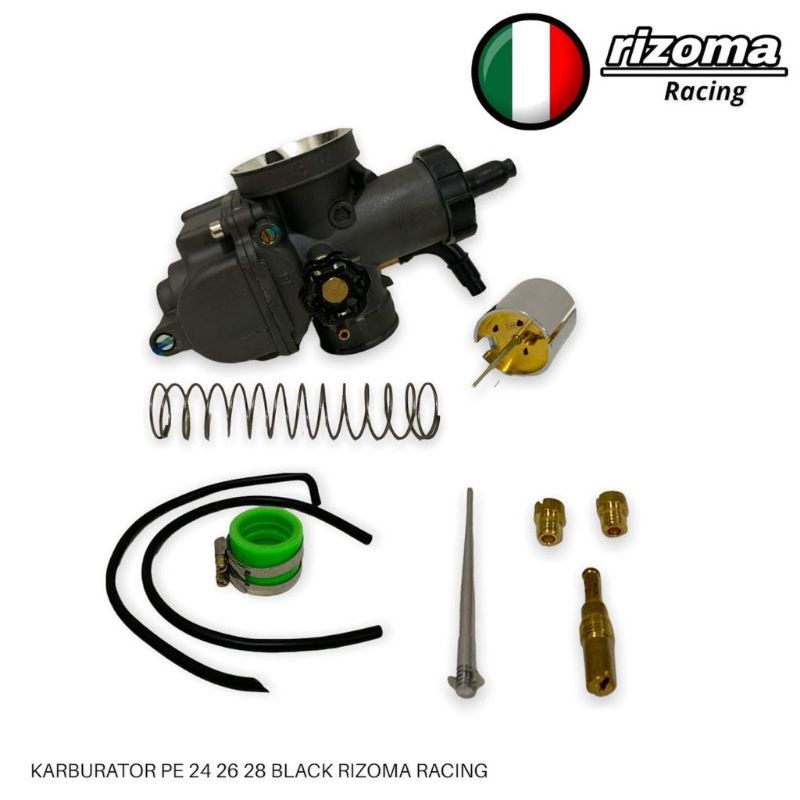 Rizoma Racing - คาร์บูเรเตอร์ PE 28G สีดํา CNC Rizoma Racing Skep ทองเหลืองเดิม
