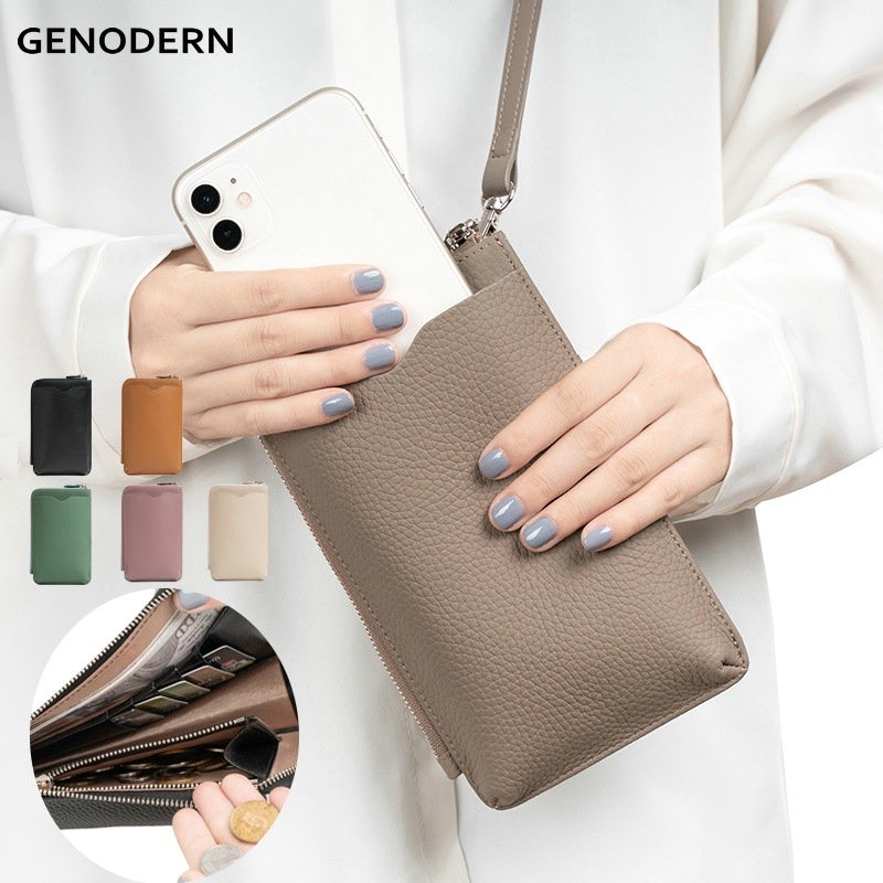 FC1 GENODERNCrossbody Phone Bag 100%Gen Leather One Shoulder Mobile Phone Small Bag Mini