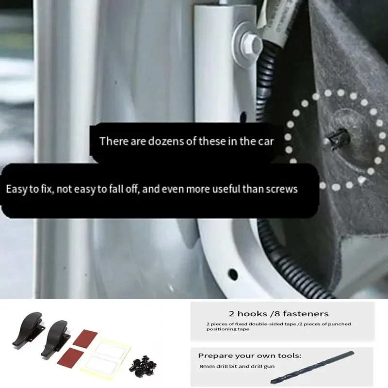 รถที่นั่งกลับตะขอ 2 ชิ้นกาวแขวนสําหรับกระเป๋าร่มอเนกประสงค์ Trunk Organizer อุปกรณ์จัดเก็บ ราคา ถูกที่สุด ดีลบีเคเค แกลเลอรีภาพที่ 4
