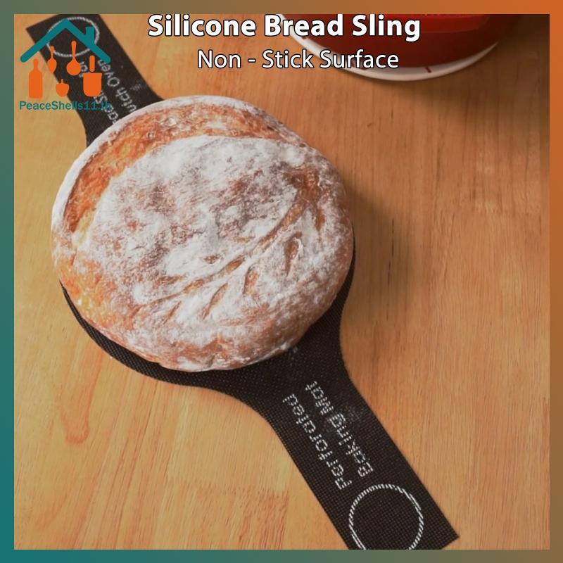 PeaceShells Perforated Silicone Bread Sling สําหรับเตาอบ Dutch พร้อมด้ามยาว, ไม่ติดและนํากลับมาใช้ใหม่, แผ่นรองอบขนมปังสําหรับ Sourdough Transfer TH