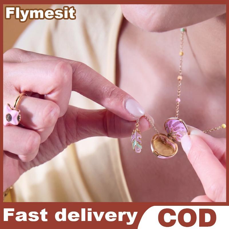 Flymesit สาวสีชมพูจี้ทอง Nelace เปิดปิดกล่องการออกแบบเฟสแหวนปรับของขวัญสําหรับวันวาเลนไทน์ EN