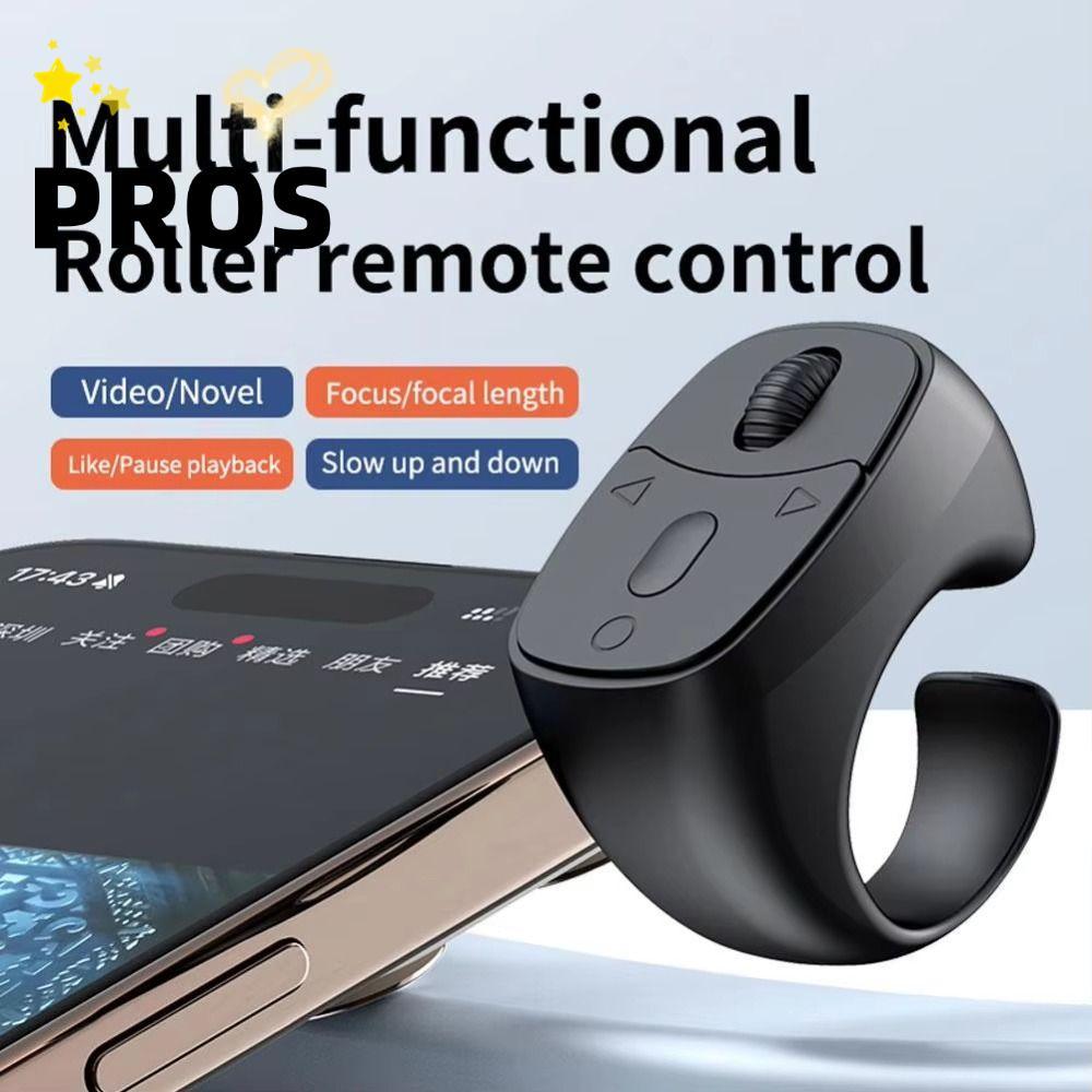 PROS Bluetooth Page Turner, USB ชาร์จอัตโนมัติหน้าแหวนรีโมทคอนโทรล,พร้อมลูกกลิ้งไร้สาย Mini Mobile Selfie Mice สําหรับ Android สําหรับตัวควบคุมจุด