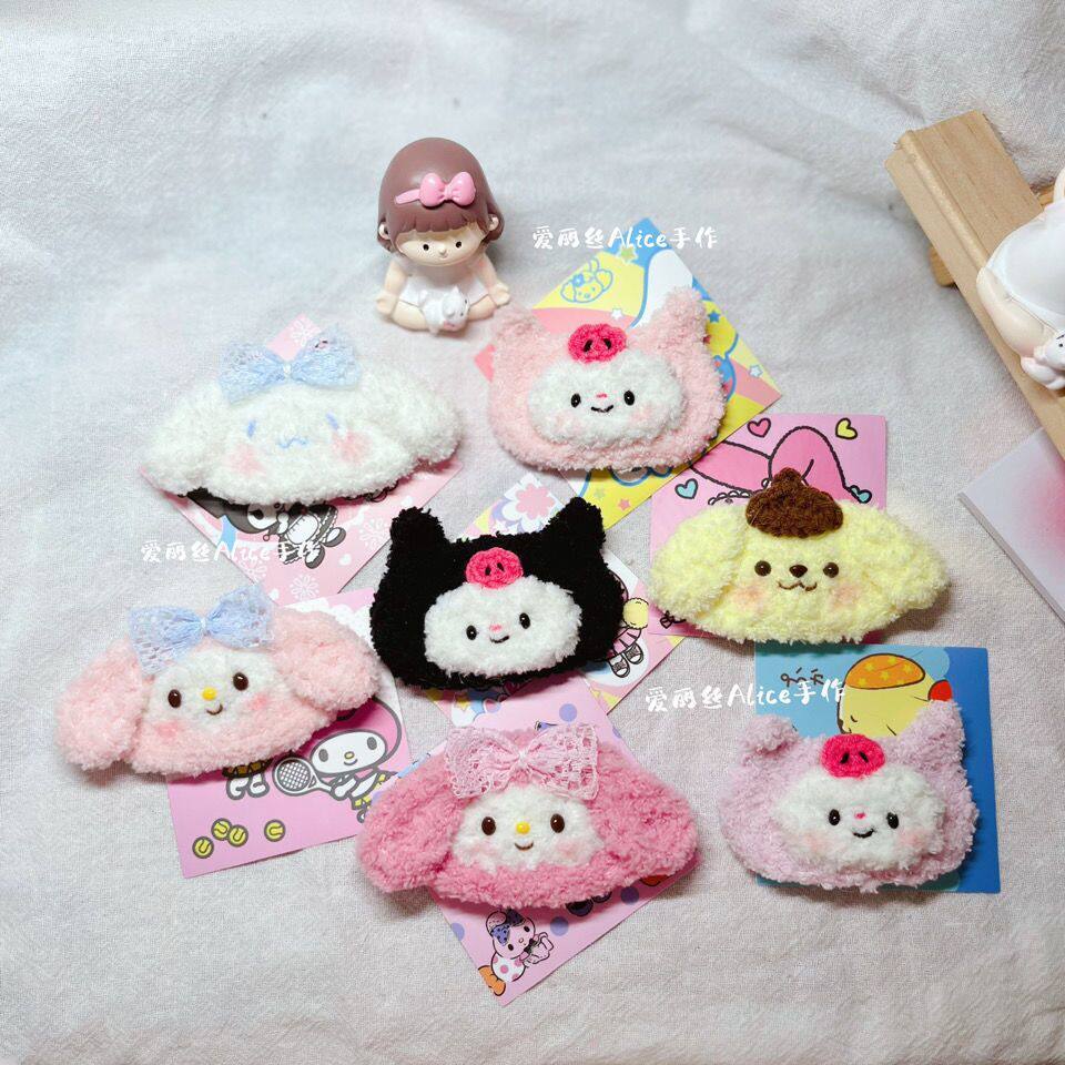 กิ๊บติดผม sanrio โบว์ติดผม Sanrio กิ๊บติดผม ins ผ้ากำมะหยี่