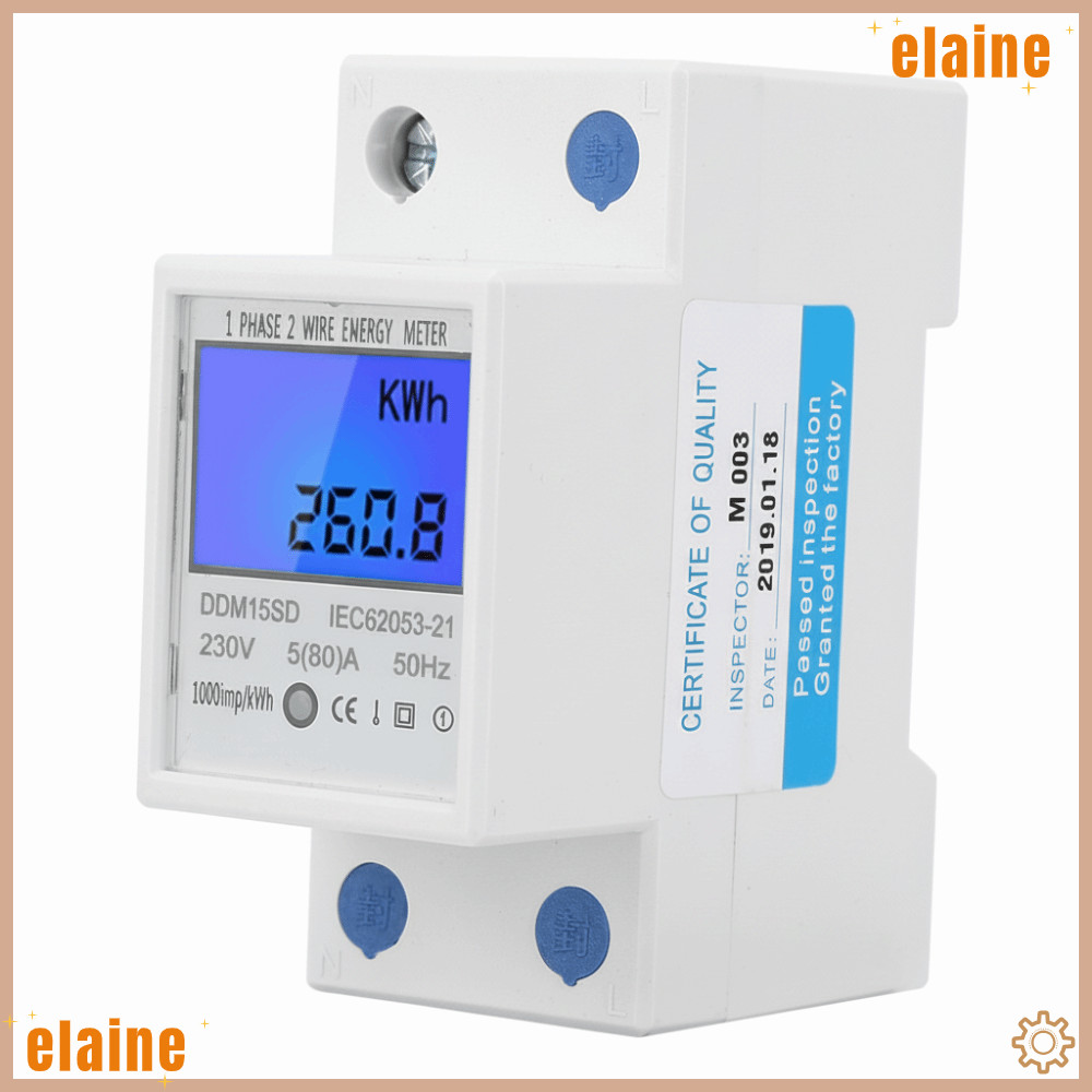 ELAINE เครื่องวัดพลังงาน, 5-80A DDM15SD KWh Meter, Precision Metering 220V/230V อิเล็กทรอนิกส์ KWh M