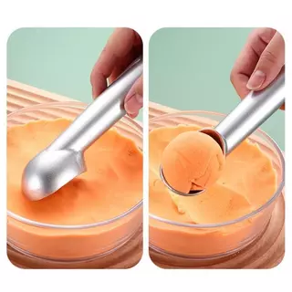ช้อนตักไอศกรีมแบบหลอมรวมในตัว ไม่ติดกระทะ อลูมิเนียมอัลลอยด์ ใช้ตักไอศกรีมและผลไม้ได้