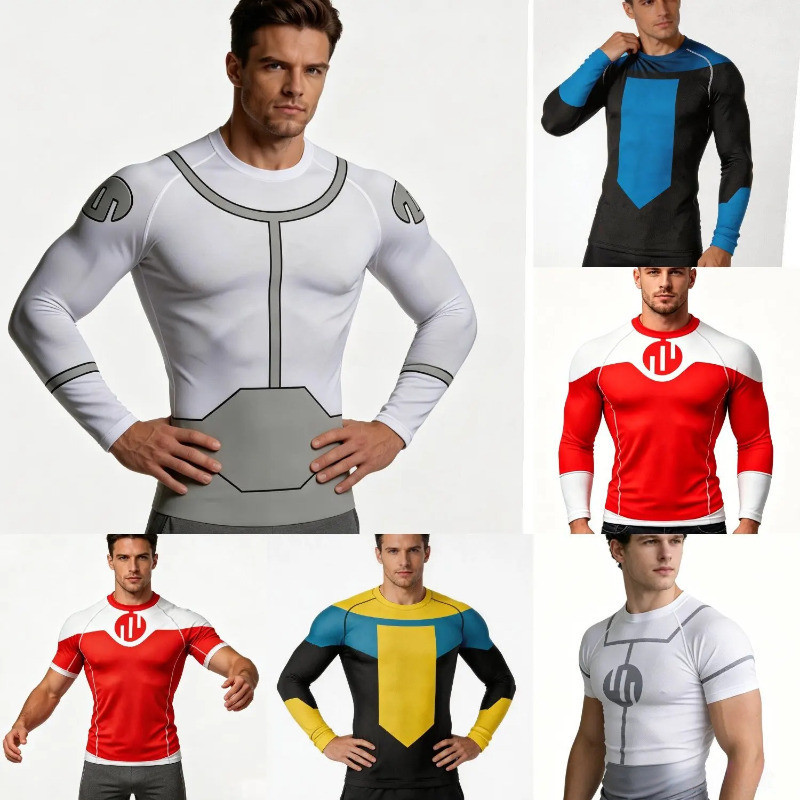 Invincible คอสเพลย์เครื่องแต่งกาย 3D พิมพ์ Rash Guard Viltrumite เสื้อการบีบอัด MMA BJJ Gym ชุดผู้ชายผู้หญิง