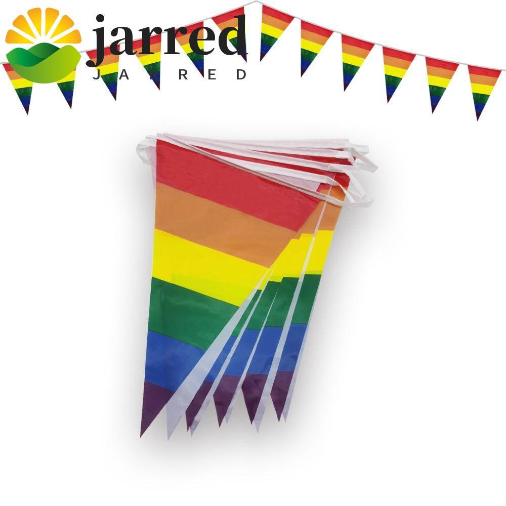 JARRED Rainbow Flag, PE Multifunctional สีสันสามเหลี่ยมธง,อุปกรณ์ตกแต่งสามเหลี่ยมทนทานเลสเบี้ยน Prid
