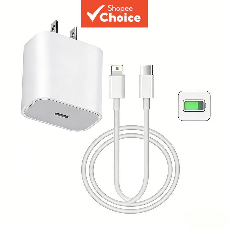 สําหรับ iPhone 14 13 12 11 Pro Max XR X XS 8 7 Plus iPad ที่ชาร์จเร็ว PD 20W ปลั๊ก US พร้อมสายชาร์จ 1 เมตร