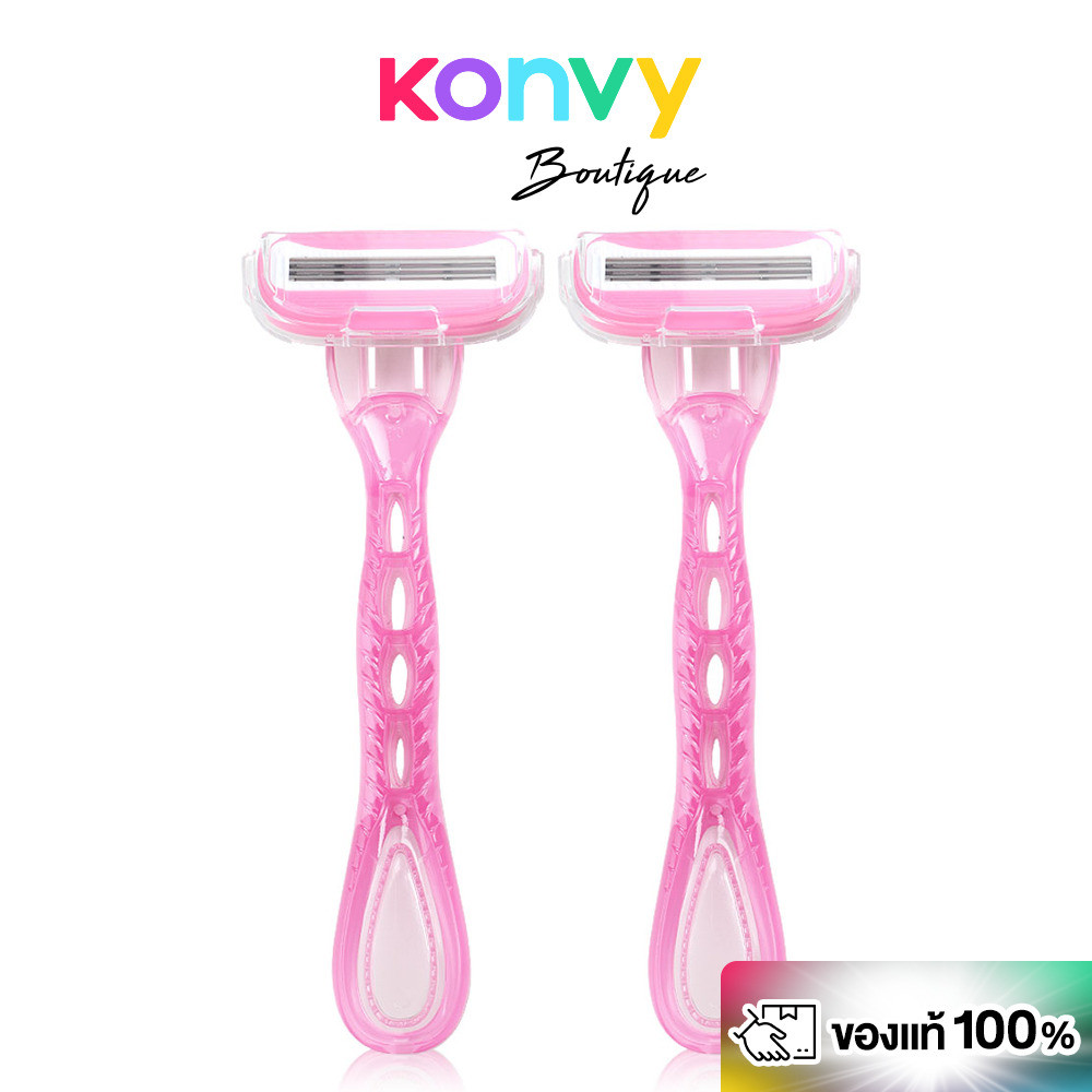 Oni Disposable Razor 2pcs #Pink โอนิ มีดโกนแบบใช้แล้วทิ้ง สีชมพู.
