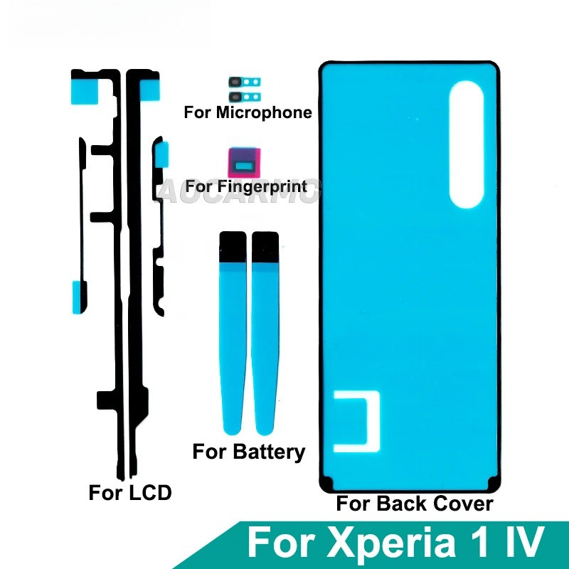 สําหรับ Sony Xperia 1 IV XQ-CT72 CT62 ด้านหน้าจอแสดงผล LCD กาวปกหลังด้านหลังสติกเกอร์ประตูเทปกาว