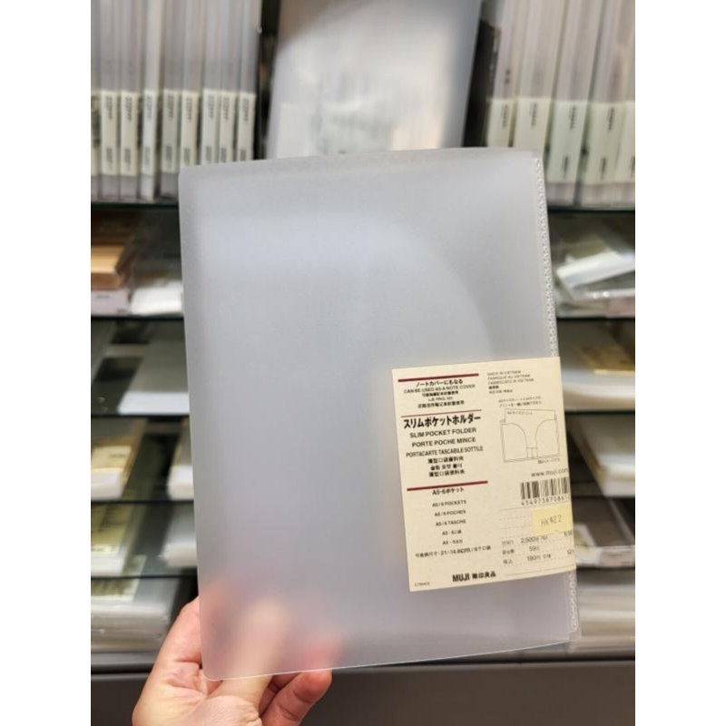 MUJI MUJI ผ้าคลุมโฟลเดอร์เก็บแฟ้มแบบบาง A5 6 กระเป๋า