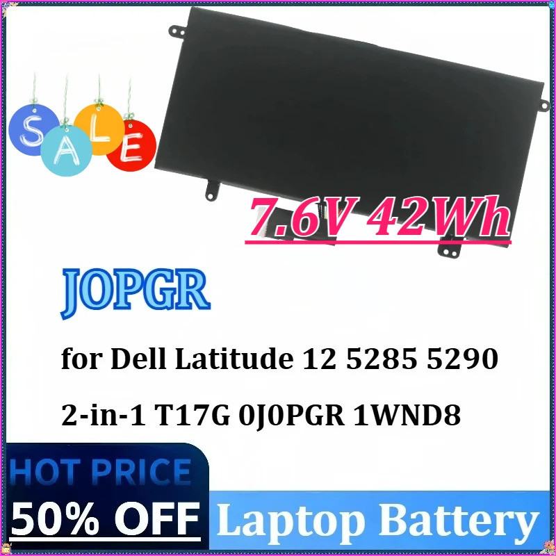 ใหม่ 7.6V 42Wh JOPGR แบตเตอรี่แล็ปท็อปสําหรับ Dell Latitude 12 5285 5290 2-in-1 T17G 0J0PGR 1WND8 X1
