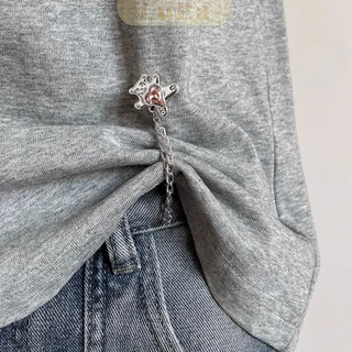 คลิปเข็มกลัดติดแขนเสื้อ คลิปขากางเกงสำหรับยึดขากางเกง ปุ่มหลวม - Rivet ห่วงโซ่ปรับได้สำหรับกางเกงยีนส์คาร์ดิแกน-Kri