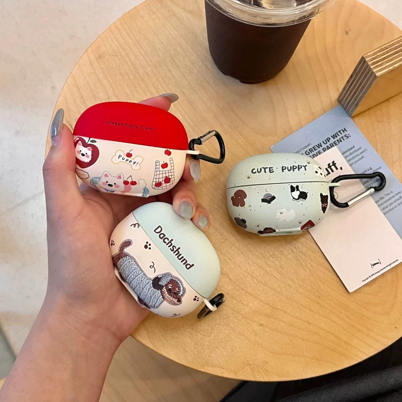 เคสTPU น่ารักการ์ตูนเชอร์รี่ลูกสุนัขสุนัข สําหรับ Shokz ชุดหูฟังกรณี Shokz OpenDots ONE E310 ชุดหูฟังบลูทูธไร้สายป้องกันกรณี e310 ชุดหูฟังไร้สาย soft case ซิลิโคน anti-drop