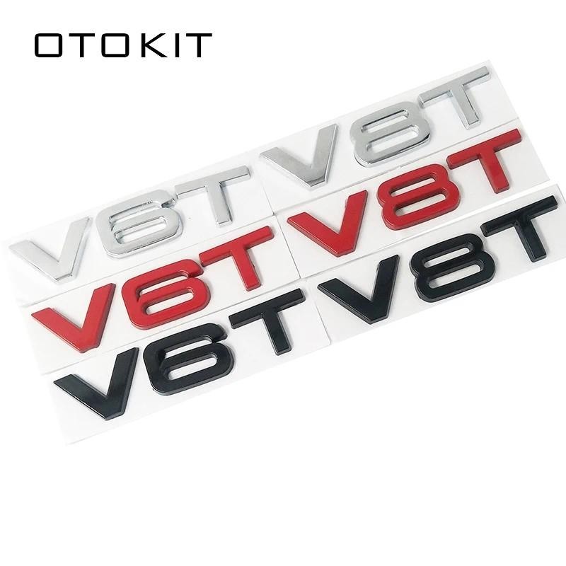 จัดแต่งทรงผมรถ 3D โลหะ V6T V8T V6 V8 T Fender ด้านข้างสัญลักษณ์หาง Trunk Fender Badge สติกเกอร์สําหร