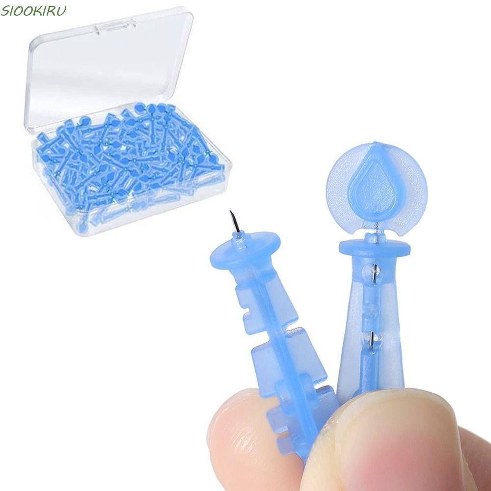 SIOOKIRU 50 ชิ้น/กล่องทิ้งเข็มสิว, Professional Pimple Pins Blackhead Remover เครื่องมือ, Blemish Ex