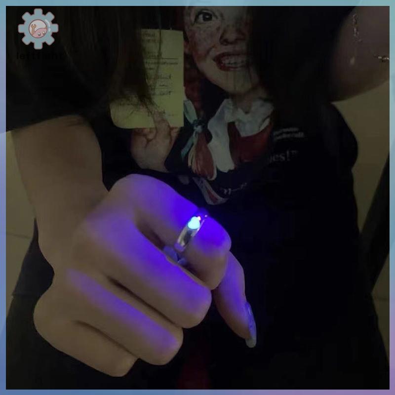 แหวนเรืองแสงแฟชัน พร้อมสร้อยคอเงินสีชมพูกับสีฟ้า เป็นของขวัญสำหรับคนรัก GHT