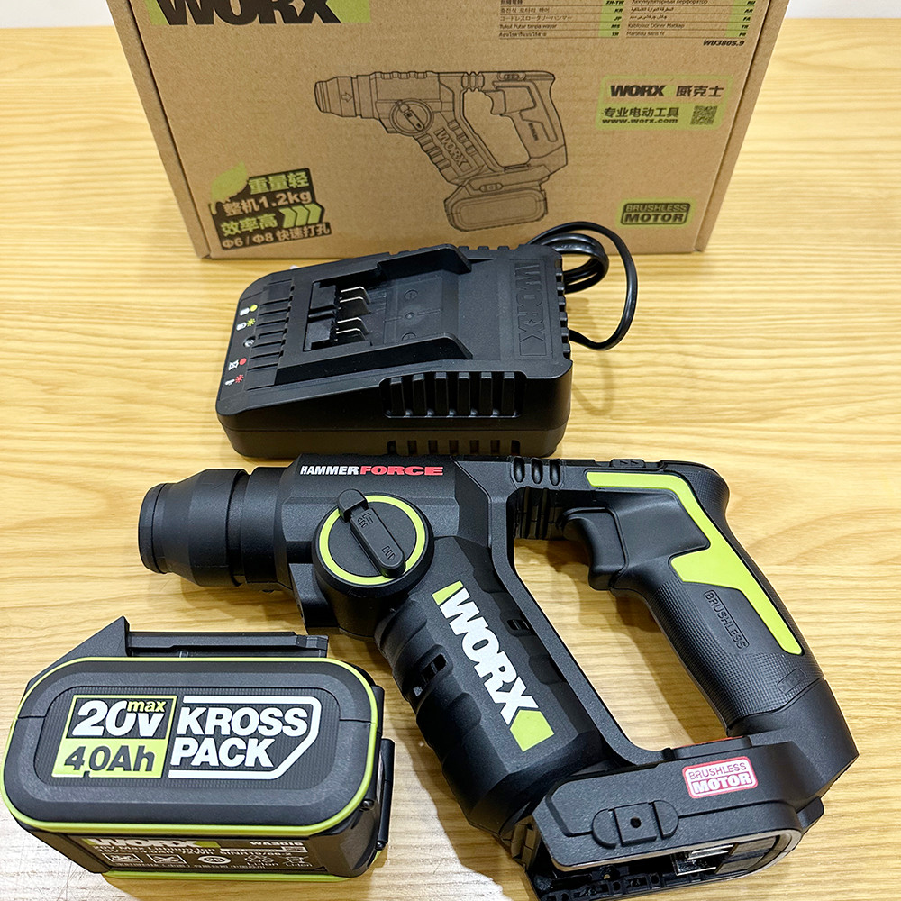 Wicks WU380S ค้อนไฟฟ้าสว่านกระแทกแบตเตอรี่ลิเธียมเกรดอุตสาหกรรมแบบพกพาไร้สายชาร์จน้ําหนักเบา Wall-be