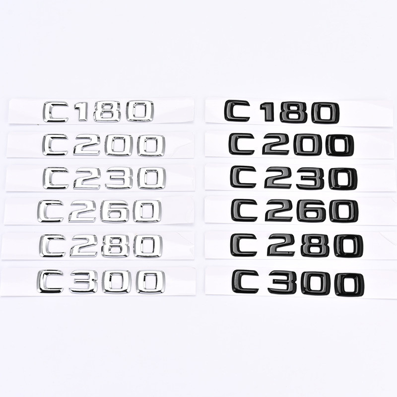 แบบเก่าเหมาะสําหรับ Benz Wordmark C180 C200 C230 C260 C280C300 ดัดแปลงโลโก้รถด้านหลังหางโลโก้ M2XP