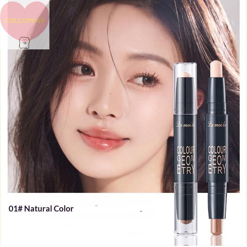 HANHAI 2in1 Double-ended คอนซีลเลอร์ Stick High Coverage กันน้ําสําหรับแต่งหน้าใบหน้าน้ําหนักเบายาวน