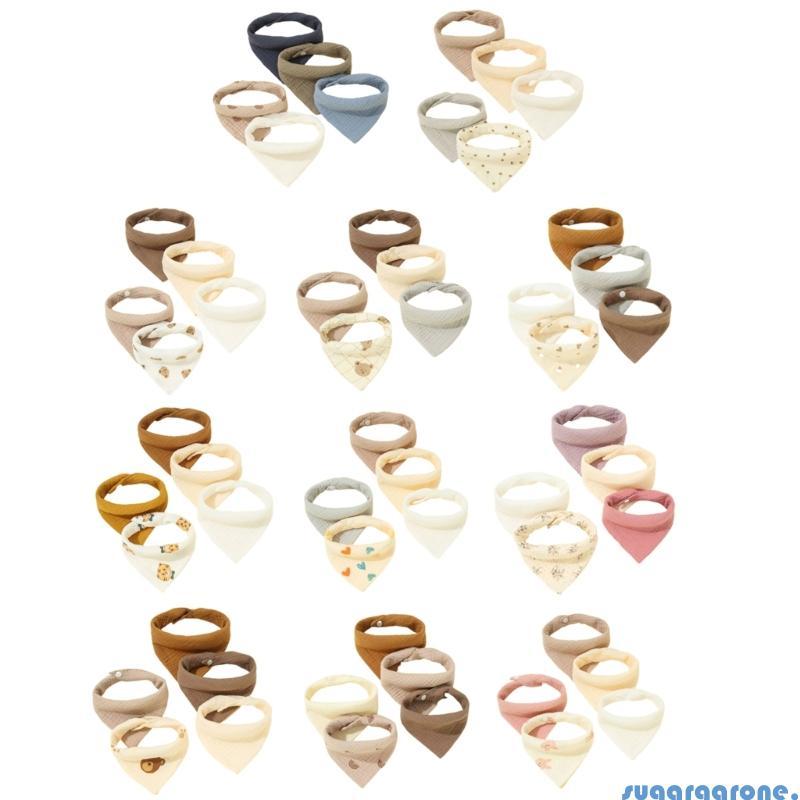 Sugar เด็กวัยหัดเดิน Bib สําหรับกินเด็ก Drooling Bib Burp ผ้า Muslin-Bib ผ้าพันคอคอ 5 ชิ้น