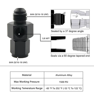 ออกเกลียว เป็น เกลียวตัวเมีย หัวฟิตติ้ง เกจวัดแรงดันน้ํามัน Sensor 4AN AN6 AN8 AN10 12AN ข้อต่ออะแดปเตอร์ตรง 1/8 NPT Oil Hose Fitting Adaptor Fuel Connector