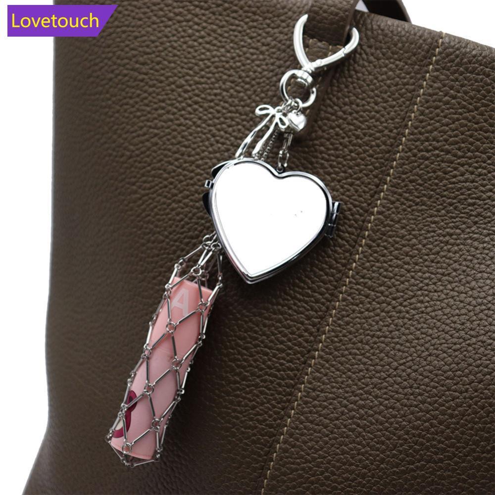 LOVETOUCH ถุงเก็บลิปสติกถุงตาข่ายจี้ที่ใส่ลิปสติก Chic Metallic Finish Daily Carry Essential อินเทรน