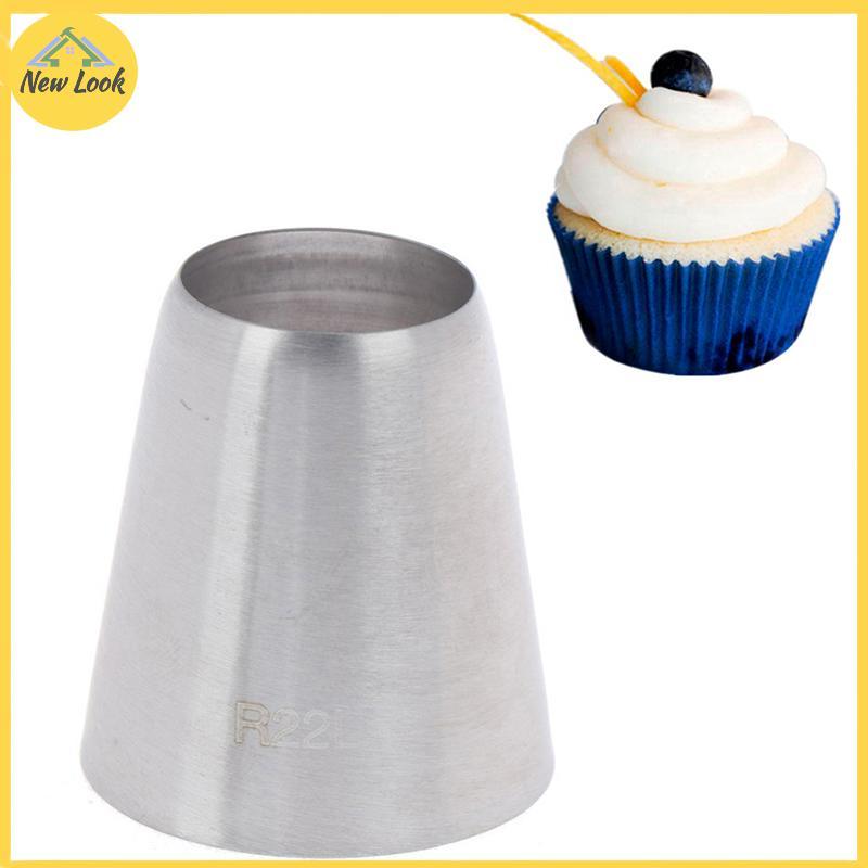 NewLook R22L ปลายท่อกลม หัวฉีดตกแต่ง เคล็ดลับขนม Fondant เค้ก Pastry Tool.