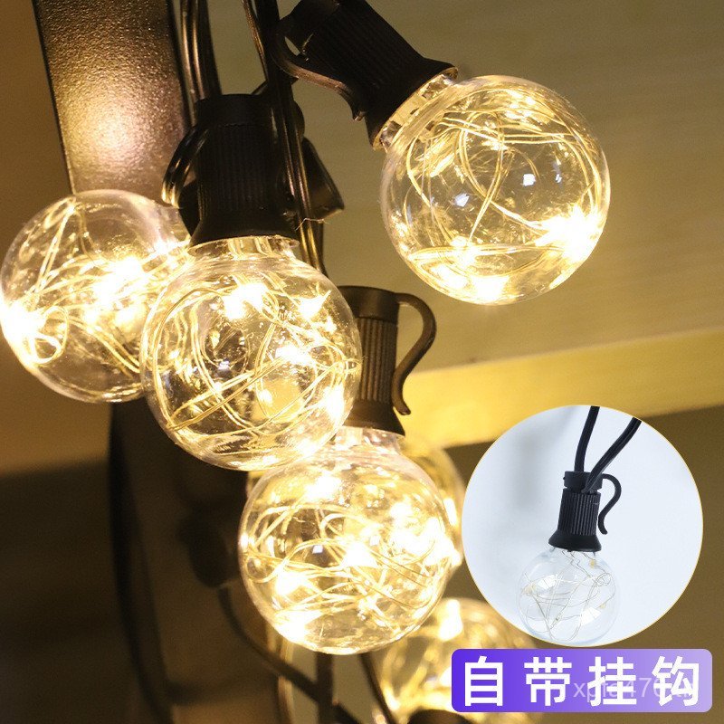 ทองแดงลวดเต็นท์ Camping G40LED Retro ความสว่างสูงพลังงานแสงอาทิตย์ String Ball หลอดไฟ Sky ผ้าม่านตกแ