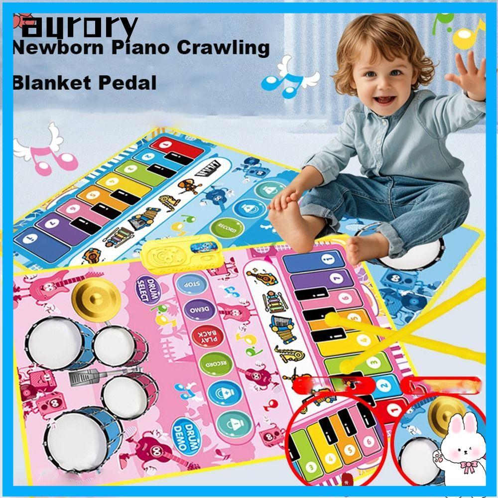 AURORY Baby Fitness Stand Music Play, การ์ตูนสไตล์ 10 รูปแบบกิจกรรมเด็ก Gym Rack, Early Education Pe