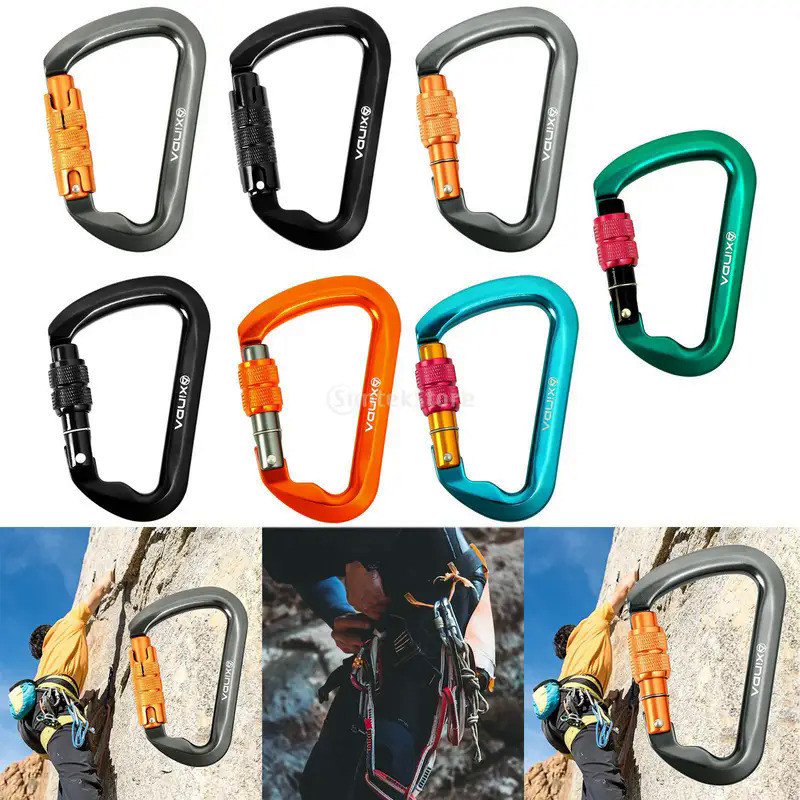 25/30KN HEAVY DUTY Screw Locking Carabiner For Rock Tree Climbing Rappelling Engineering Equipment A