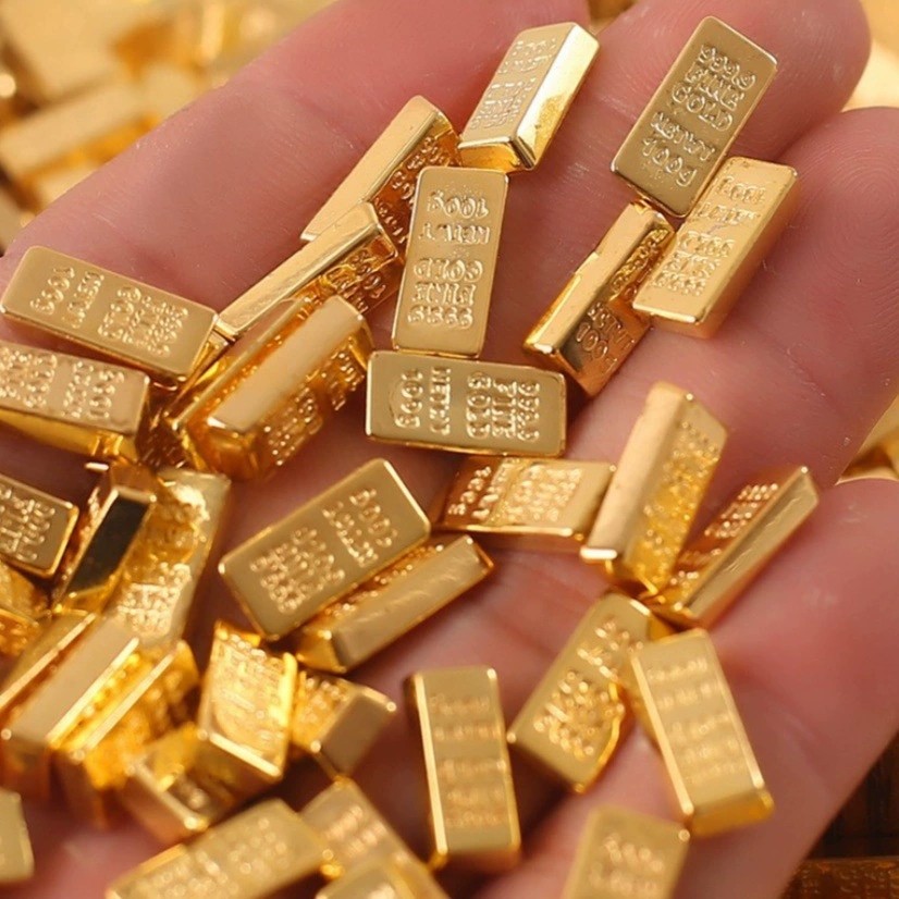 100ชิ้นมินิจําลองเงาทองบาร์พลาสติกฟอร์จูนเครื่องประดับคลาสสิกของขวัญจีนสําหรับเทศกาลบ้าน - รูปที่ 2