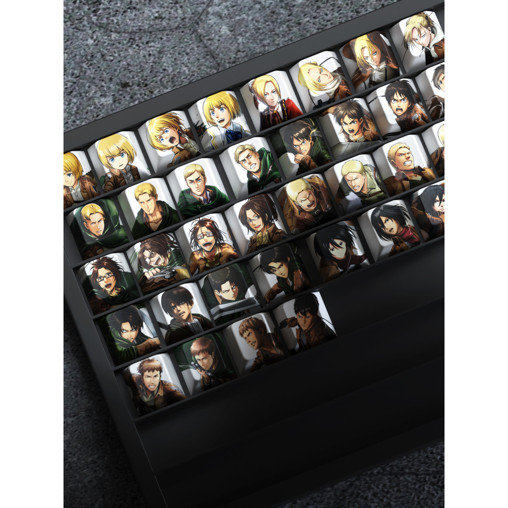 keycap keycap ใส Attack on Titan Unique Anime Keycap Original Factory ความสูง Levi Sublimation Mecha