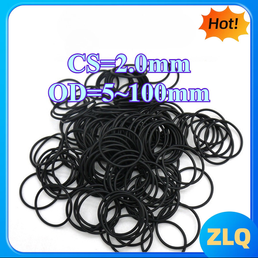 CS2.0mm แหวนยาง โอริง OD5-100mm แหวนซีลน้ํามันไนไตรล์ ปะเก็นสีดํากันน้ําและทนอุณหภูมิสูง[zlq168-FC]