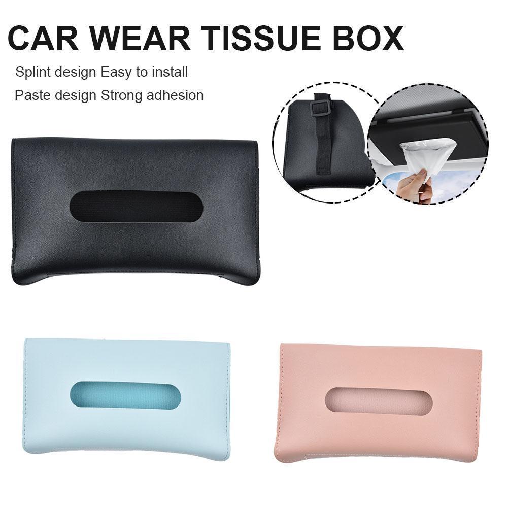 กล่องทิชชู่ในรถยนต์ Kotak Tisu Pu Leather Premium Clip Accessories Car Visor Klip Sun O5m0