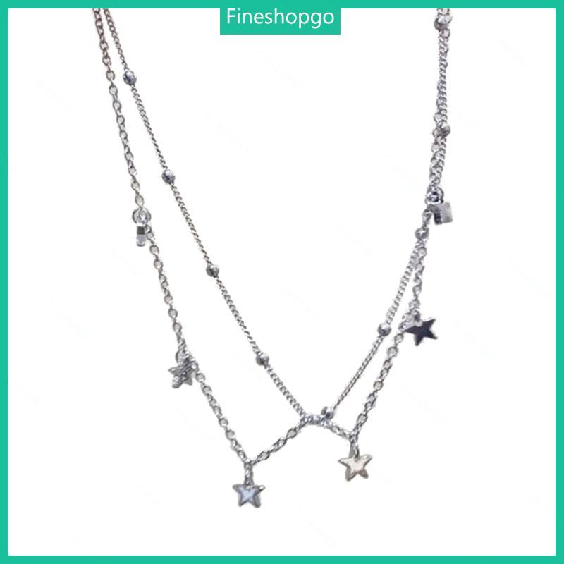 สร้อยคอมากกวีตสองชั้น เพชรสวาร์โรว์ksi ทำจากอะลูมิเนียมคุณภาพดี เหมาะสำหรับหญิงสาว